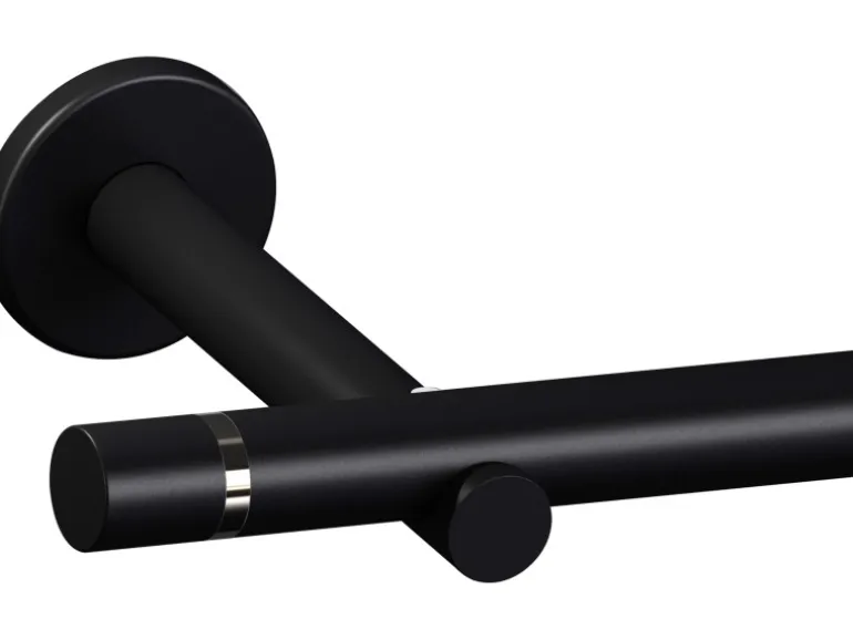 Gardinenstangen-Set Metall Schwarz 200 cm