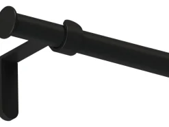 Gardinenstangen-Set Metall Schwarz 200 cm
