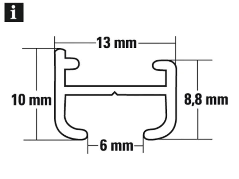 Gardinia Aluminiumschiene Weiß 210 cm