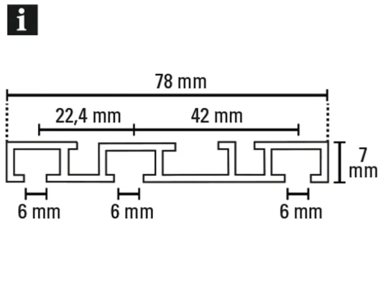 Gardinia Aluminium-Vorhangschiene 3-läufig Weiß 200 cm