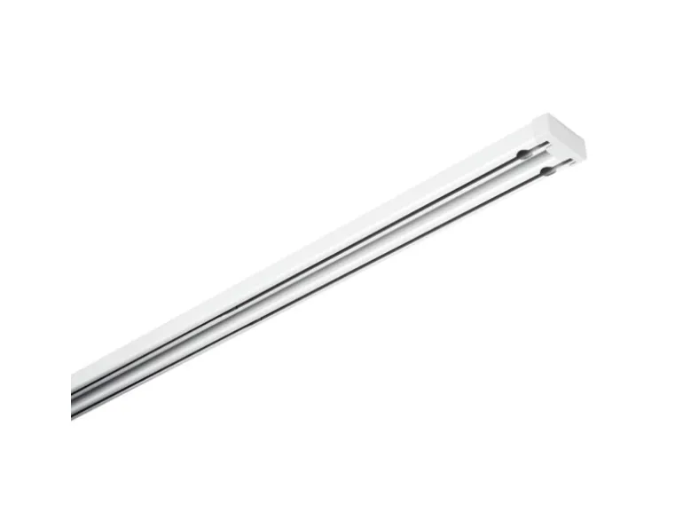 Gardinia Aluminium-Vorhangschienen-Set Lara 2-läufig Weiß 140 - 225 cm