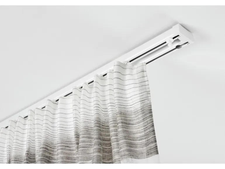 Gardinia Aluminium-Vorhangschienen-Set Lara 2-läufig Weiß 140 - 225 cm