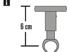 Gardinia Deckenträger Chicago für Ø 20 mm Titan 21 cm x 10 cm