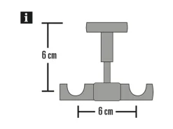 Gardinia Deckenträger Europa für Ø 19 mm Messing-Antik 6 cm