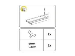 Gardinia Deckenträger für Flächenvorhangschiene 3-läufig Silber 2-er Pack