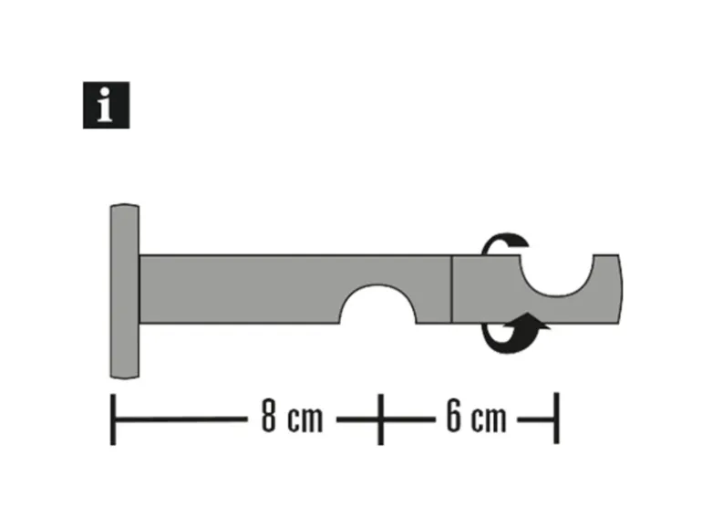 Gardinia Doppel-Kombiträger Chicago für Ø 20 mm offen Weiß 8 cm / 6 cm