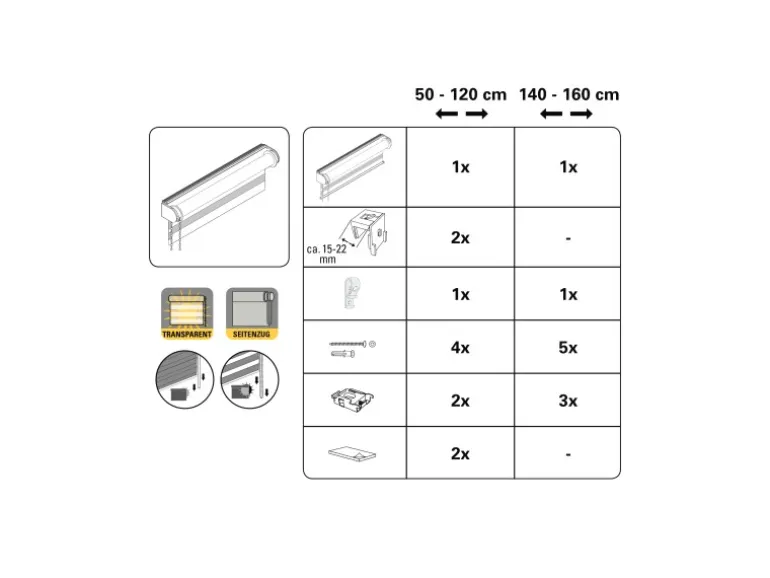 Gardinia Doppelrollo de Luxe 60 cm x 180 cm Grau