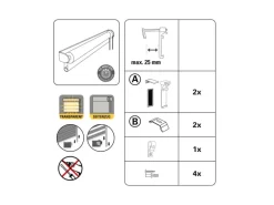 Gardinia Doppelrollo EasyFix mit Montageschiene 90 cm x 150 cm Grau