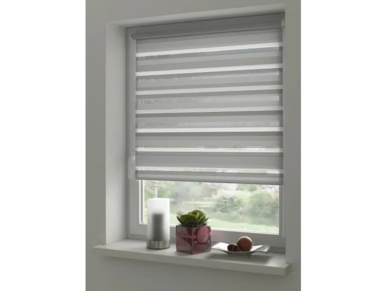 Gardinia Doppelrollo EasyFix mit Montageschiene 90 cm x 150 cm Grau