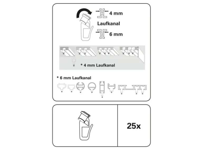 Gardinia Duo X-Gleiter Weiß 25er-Pack