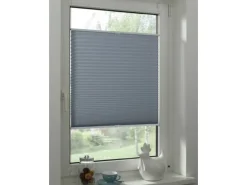 Gardinia Easy Fix Plissee Greta Verspannt Rauchblau 80 cm x 130 cm