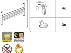 Gardinia Easy Fix Plissee Tag und Nacht Weiß 60 cm x 130 cm