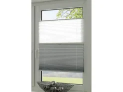 Gardinia Easy Fix Plissee Tag und Nacht Weiß 90 cm x 210 cm