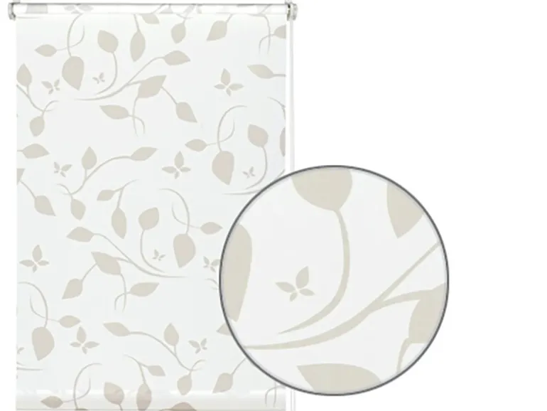 Gardinia EasyFix Rollo Dekor Scandinavian 75 cm x 150 cm Weiß/Natur