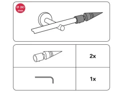 Gardinia Endstück Chicago Spitze für Ø 20 mm Edelstahloptik 2-er Pack