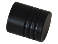 Gardinia Endstück Chicago Zylinder für Ø 20 mm Schwarz-Matt 2-er Pack