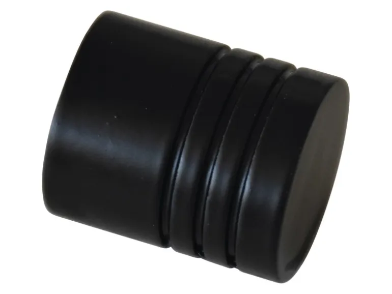 Gardinia Endstück Chicago Zylinder für Ø 20 mm Schwarz-Matt 2-er Pack