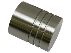 Gardinia Endstück Chicago Zylinder für Ø 20 mm Edelstahloptik 2-er Pack