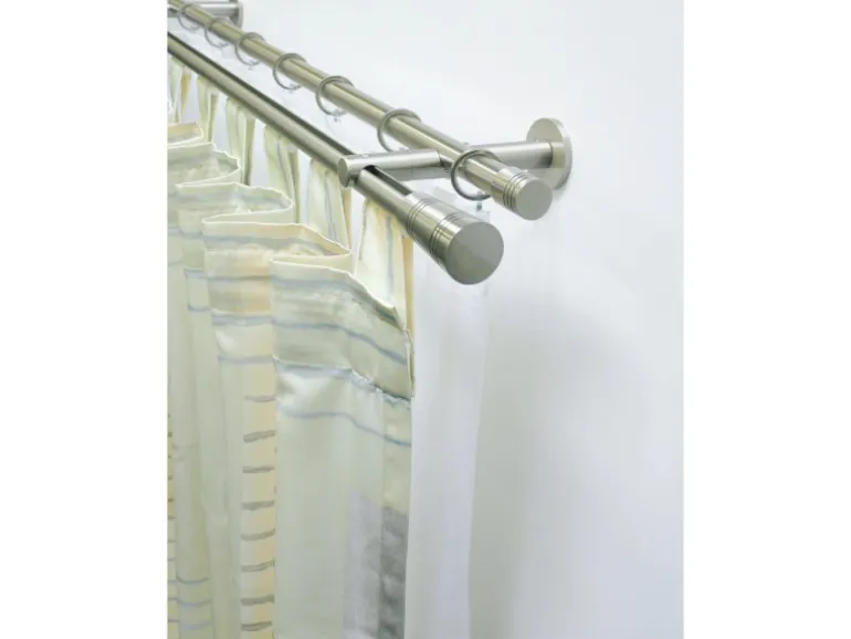 Gardinia Endstück Chicago Zylinder für Ø 20 mm Edelstahloptik 2-er Pack