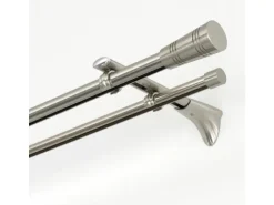 Gardinia Endstück Chicago Kappe für Ø 20 mm Edelstahloptik 2-er Pack