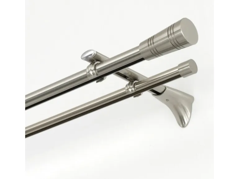 Gardinia Endstück Chicago Kappe für Ø 20 mm Edelstahloptik 2-er Pack