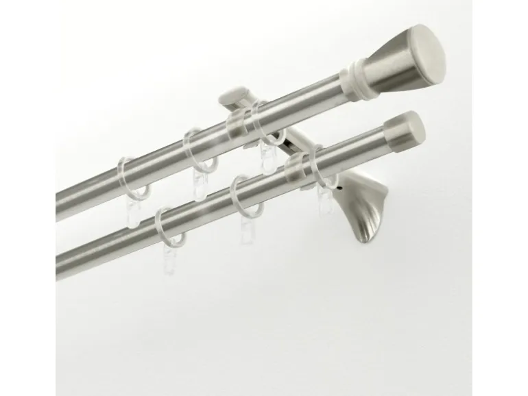 Gardinia Endstück Chicago Kappe für Ø 20 mm Edelstahloptik 2-er Pack
