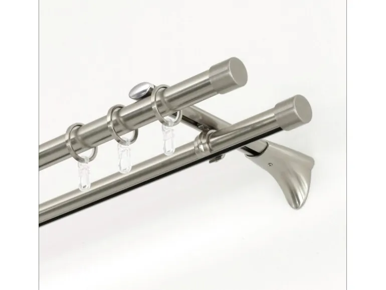 Gardinia Endstück Chicago Kappe für Ø 20 mm Edelstahloptik 2-er Pack