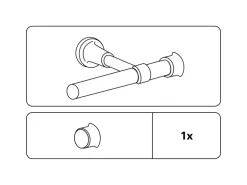 Gardinia Endstück Europa für Ø 19 mm Silber-Antik