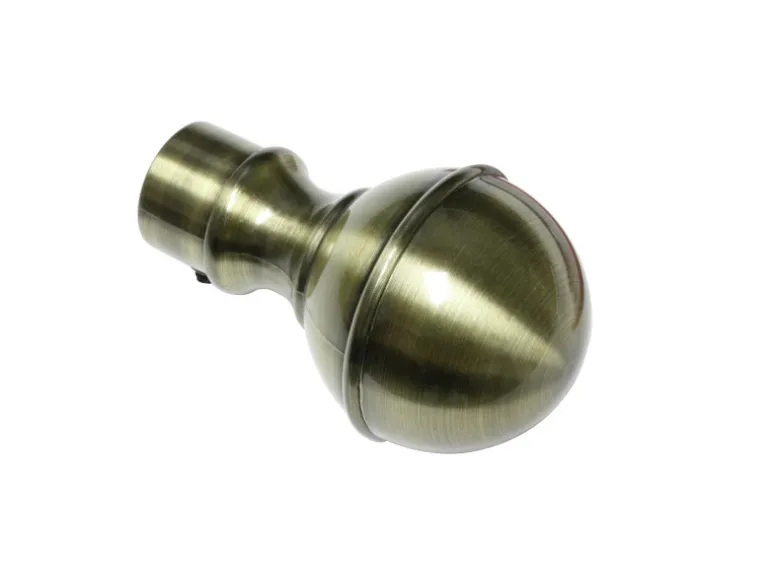 Gardinia Endstück Europa Geo für Ø 19 mm Messing-Antik