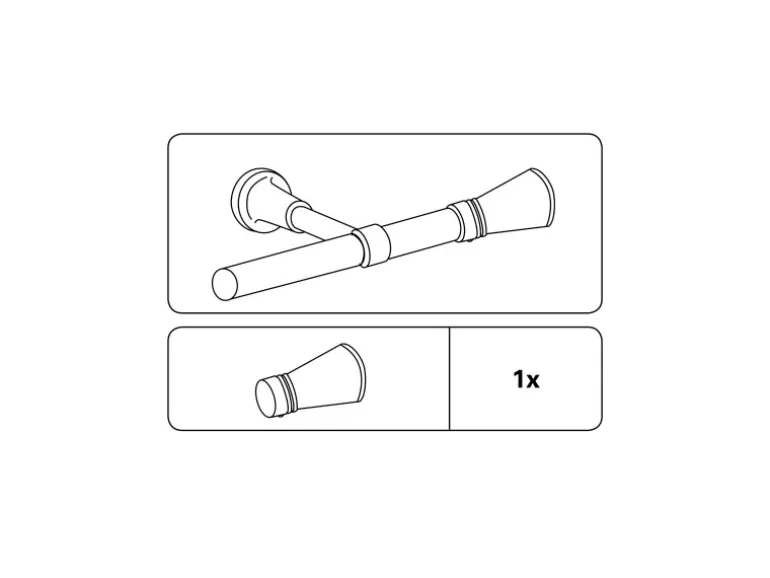 Gardinia Endstück Europa Lago für Ø 19 mm Silber-Satin