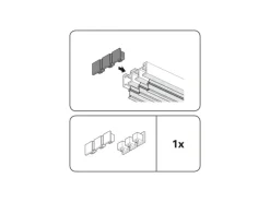 Gardinia Endstück für Flächenvorhangschienen 3-läufig Weiß 2-er Pack