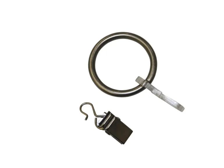 Gardinia Gardinenringe Europa für Ø 19 mm Silber-Satin 10-er Pack