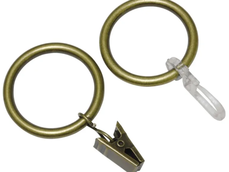 Gardinia Gardinenringe Europa für Ø 19 mm Messing-Antik 10-er Pack