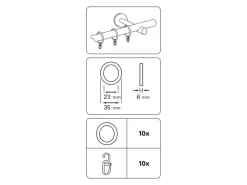 Gardinia Gardinenringe für Vitrage- und Caféhausstangen Weiß 10-er Pack