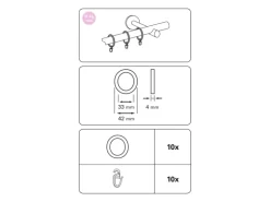Gardinia Gardinenringe Windsor für Ø 25 mm Edelstahloptik 10-er Pack