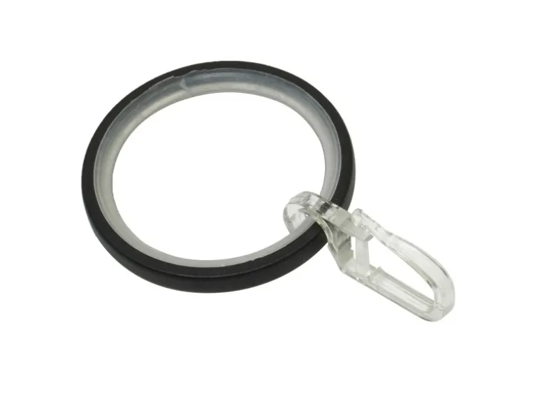 Gardinia Gardinenringe-Set Denver für Ø 25 mm Schwarz Matt 10-teilig