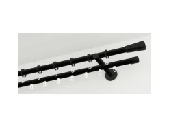 Gardinia Gardinenstange Chicago mit Innenlauf I Ø 20 mm Schwarz - Matt 240 cm