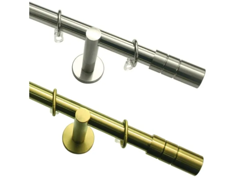 Gardinia Gardinenstangen-Set Zylinder Ø 20 mm Edelstahloptik 160 cm