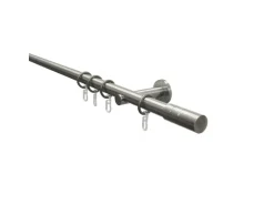 Gardinia Gardinenstangen-Set Zylinder Ø 20 mm Edelstahloptik 200 cm