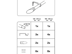 Gardinia Gardinenstangen-Set Ellipse Ø 16/19 mm Edelstahl-Optik 190 cm - 340 cm