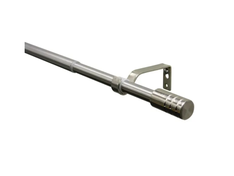 Gardinia Gardinenstangen-Set Zylinder Ø 16/19 mm Edelstahloptik 190 cm - 340 cm