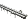 Gardinia Gardinenstangen-Set Zylinder 2-läufig Ø 20 mm Edelstahloptik 160 cm