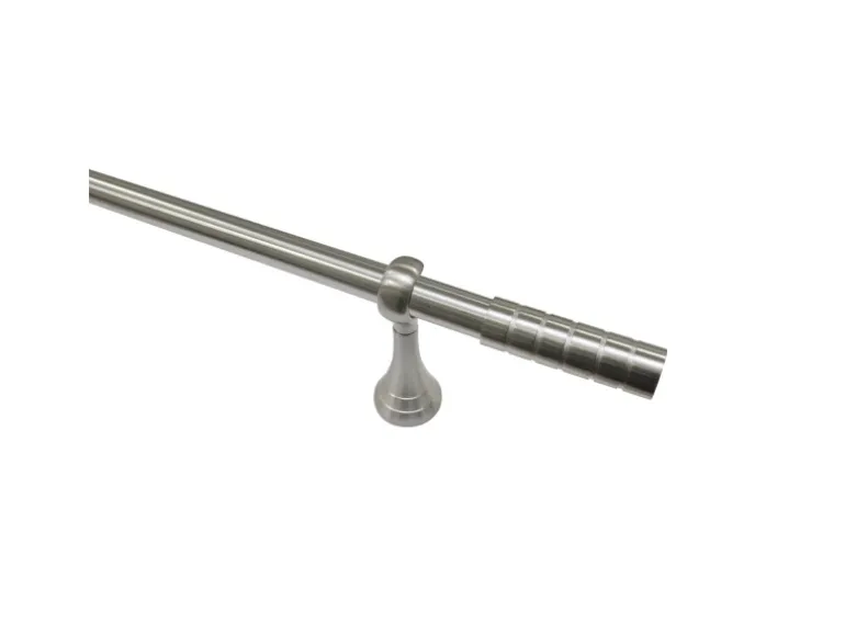 Gardinia Gardinenstangen-Set Belamy Ø 25 mm Edelstahloptik 240 cm