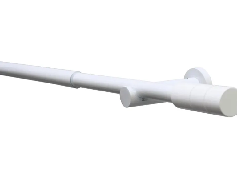 Gardinia Gardinenstangen-Set Kreta Zylinder Ø 16/19 mm 190 cm - 340 cm Weiß
