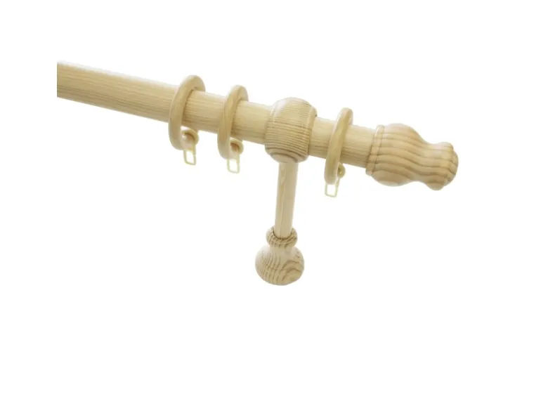 Gardinia Gardinenstangen-Set Lugano Ø 28 mm Kiefer 120 cm