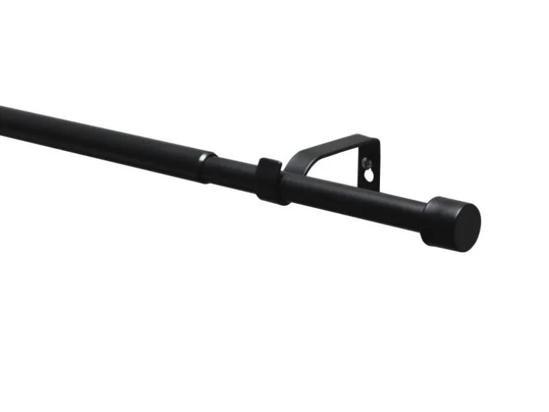 Gardinia Gardinenstangen-Set Kos Ø 16/19 mm Ausziehbar 190-340 cm Schwarz-Matt