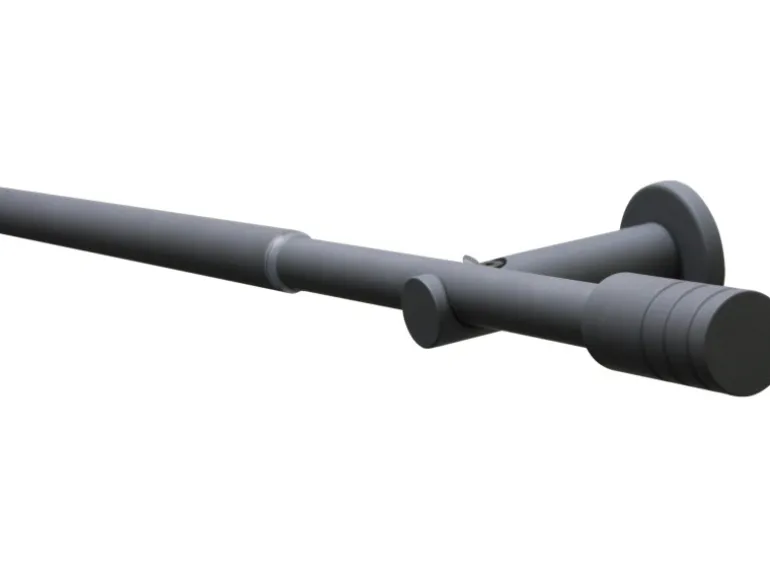 Gardinia Gardinenstangen-Set Elba 1-Lauf Ø 16/19 mm Steingrau