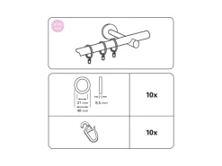 Gardinia Holz-Ringe Country Ø 25 mm Castell Eiche 10-er Pack