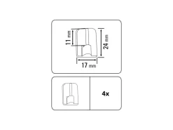 Gardinia Klebehaken für Vitragestangen Ø 11 mm Braun 4-er Pack
