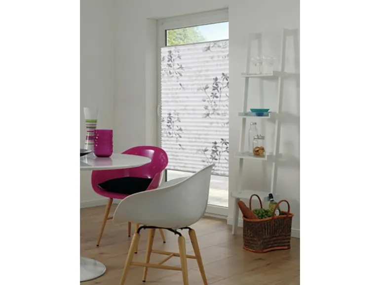 Gardinia Plissee Bella Blätter 50 cm x 130 cm Weiß